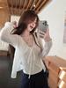 Women's Lace-Up Lace Sun Protection Cardigan - Summer Loose Fit, Long-Sleeve, Short Outerwear