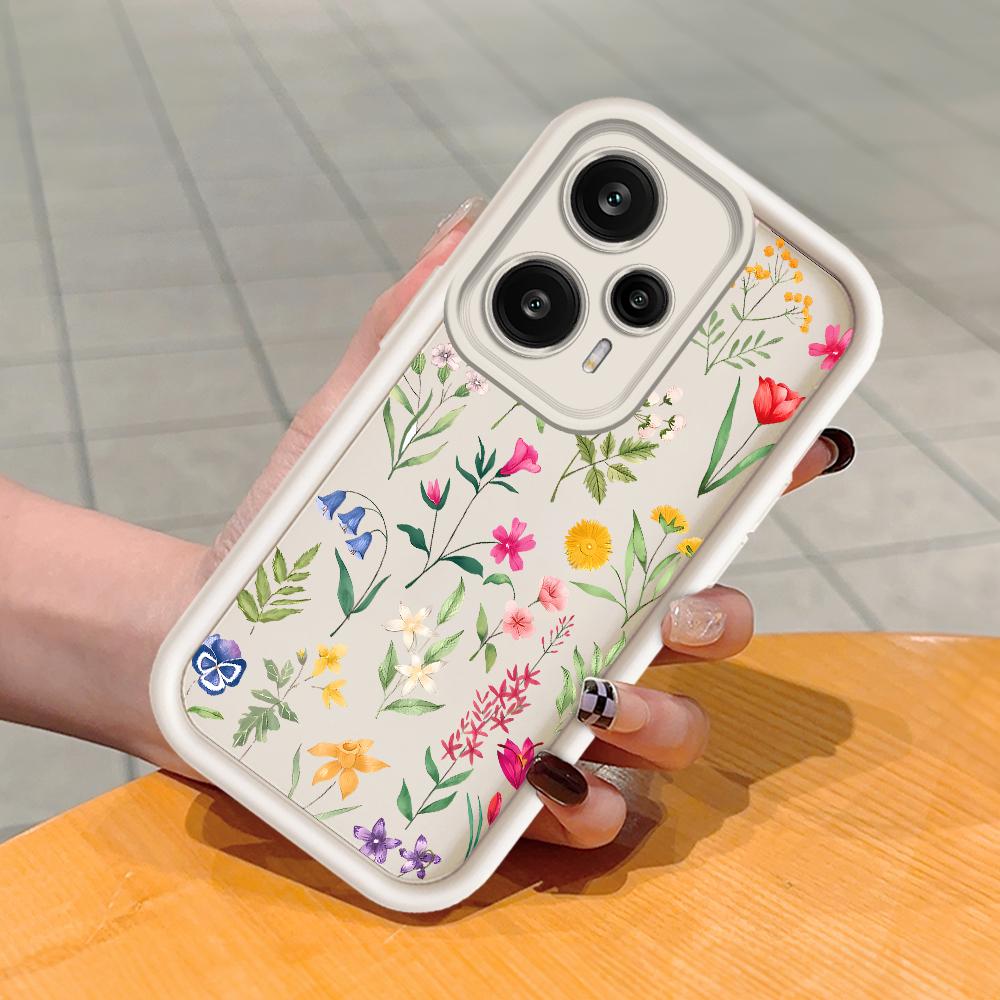 Soft Silicone Square Ladder Printing Pattern Phone Casing Full Cover Camera Shockproof Protection Rubber Case for Xiaomi Redmi