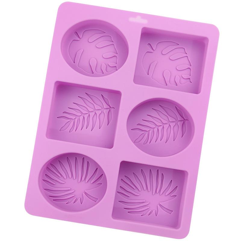 Round Square Leaf Silicone Soap Mold Handmade Soap Making Supplies Diy Plaster Resin Candle Mold Cake Baking Tools