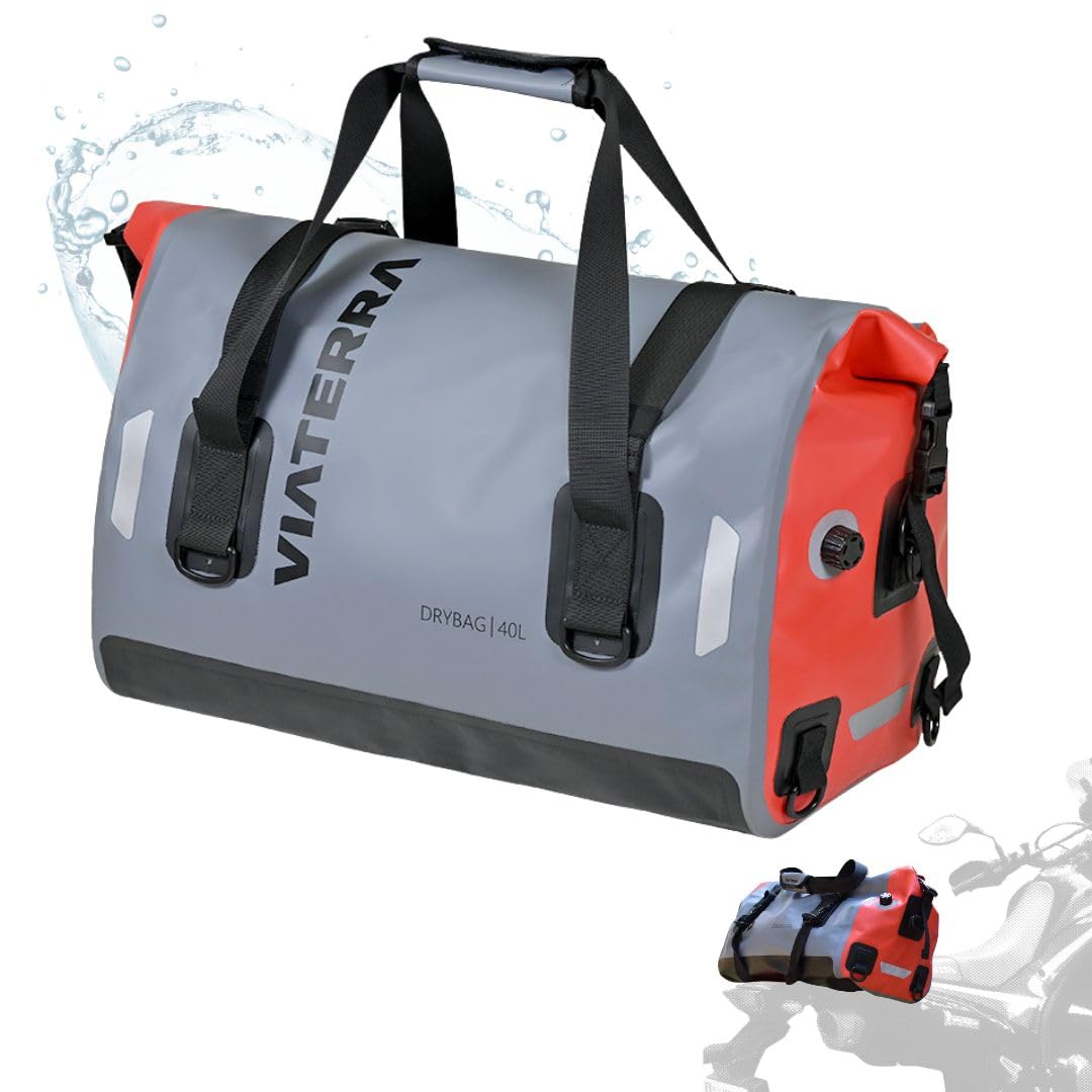 

Водонепроницаемая сумка ViaTerra Drybag 40 л, водонепроницаемость более TPU, ультразвуковая водонепроницаемость, велосипедное сиденье для туризма, для улицы, 100% [Водонепроницаемость 20 000 мм, трехслойное ламинирование, серый