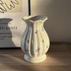 French White Ceramic Vase: Elegant European-Style for Floral Arrangements In Living Rooms