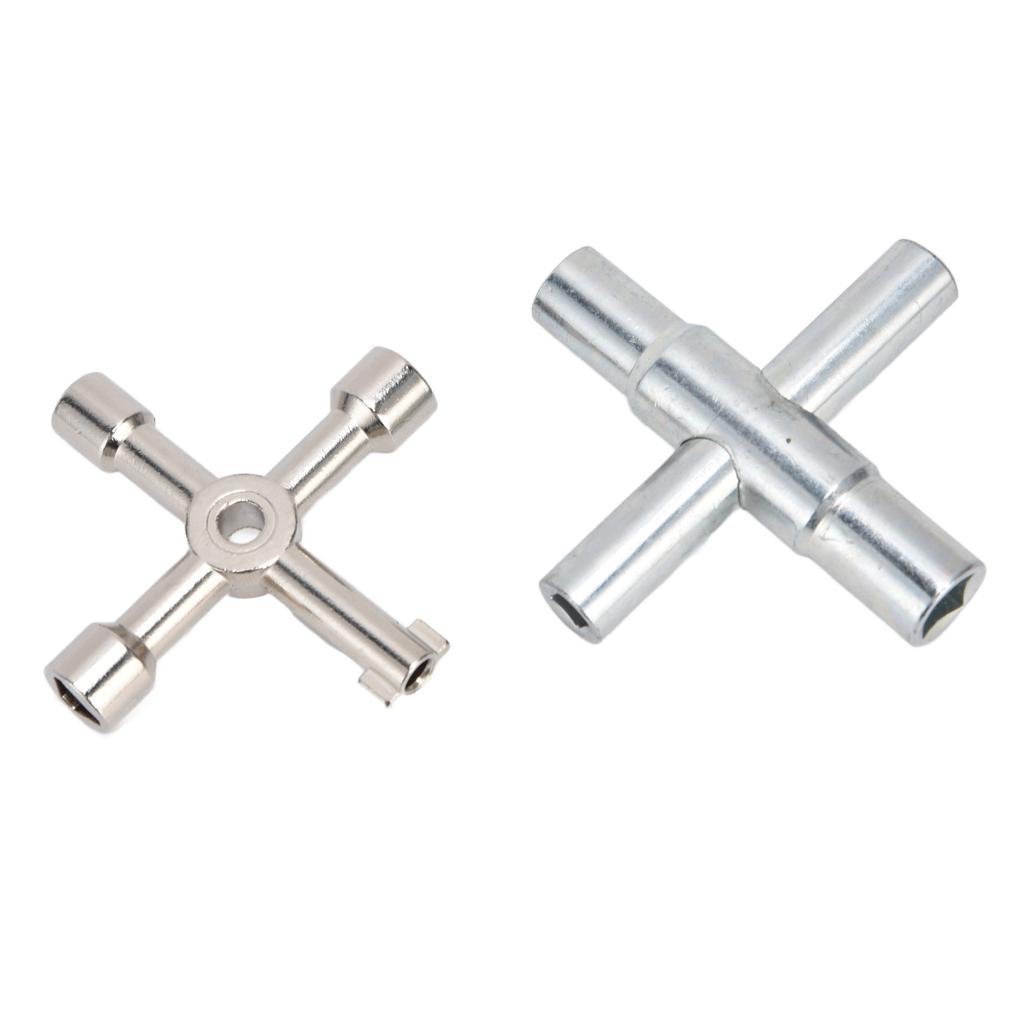 2 szt. Klucz do zaworu czerpalnego 4-kierunkowy Trwały Mały Kompaktowy Przenośny Wygodny Praktyczny Obrotowe Śruby do