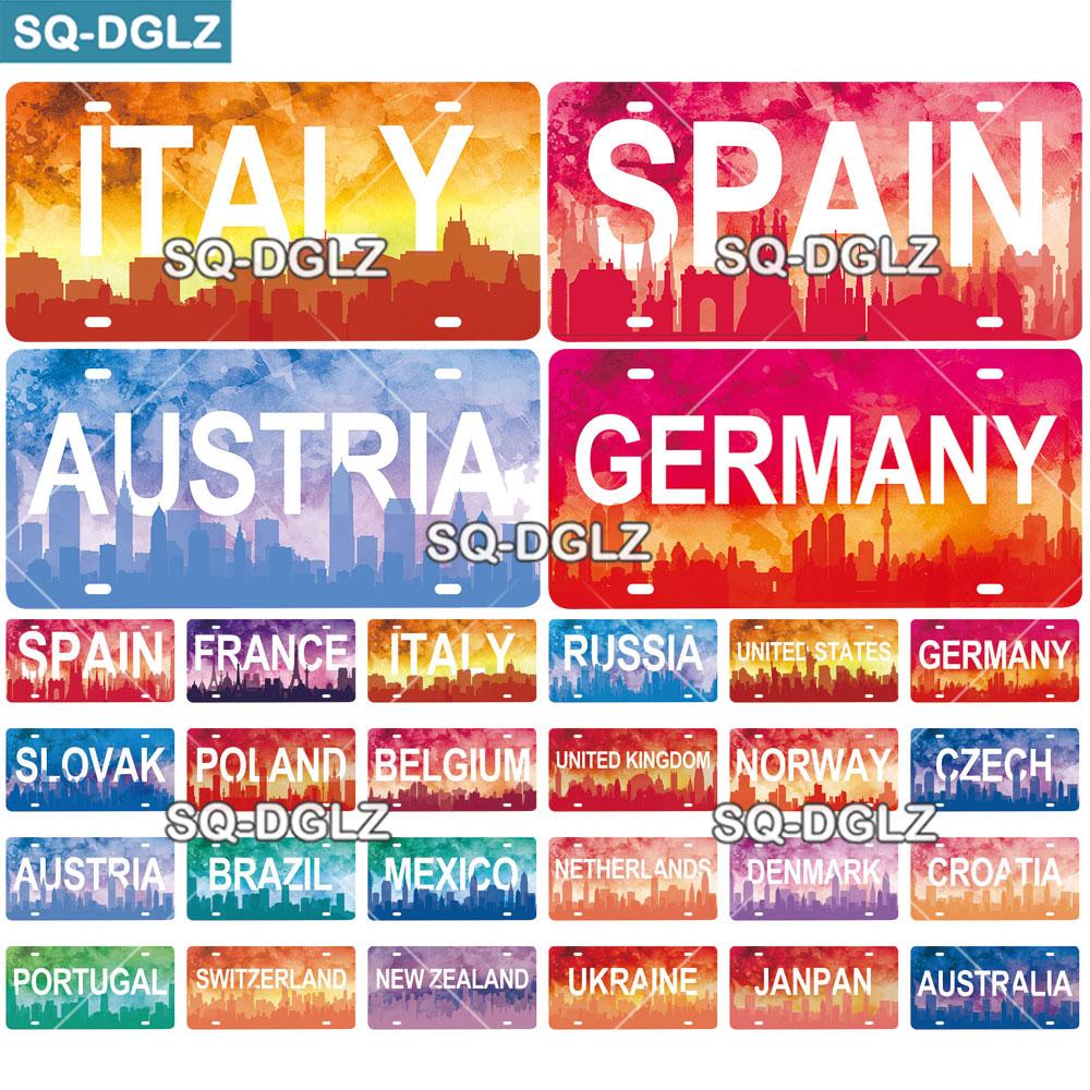 

[SQ-DGLZ] Красочный городской номерной знак, металлический знак, винтажная табличка, деревенская жестяная вывеска, настенный декор, декор для бара, дорожный постер