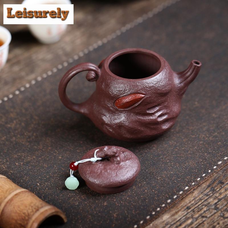 270ml Yixing Purple Clay Teapots Handmade Dragon High Scoop Pot Raw Ore Di Chao Qing Mud Tea Soaking Kettle Zisha Tea Set Craft