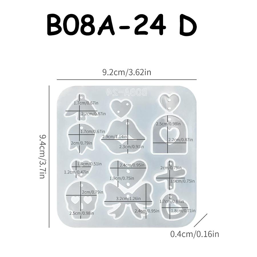 Valentine's Day Love Pendant Dropping Mold Heart/Cherry/Bowknot/Bear Design DIY Earring Pendant Making Tool Jewelry Craft Molds
