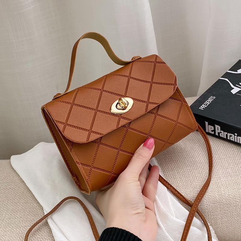 Rhombus Shoulder Women's Bag Women's Versatile Fashion Simple Messenger Portable Small Square Bag