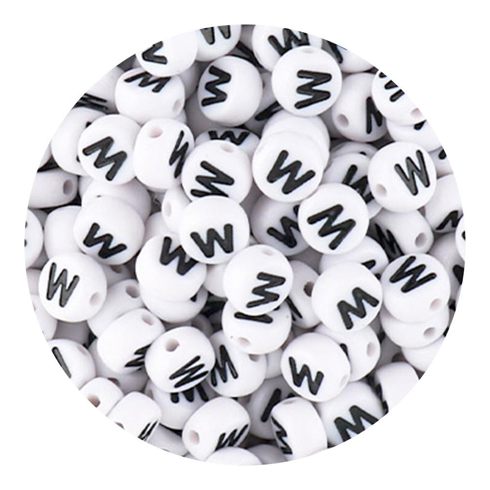 50/100/200pcs/Lot 7x4mm White A-Z Round Alphabet Acrylic Letters Beads Loose Spacer For Jewelry Making DIY Bracelet Accessories