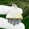Trillion Natural Mother Of Pearl Wedding Bezel Ethnic Pendant Sterling Silver
