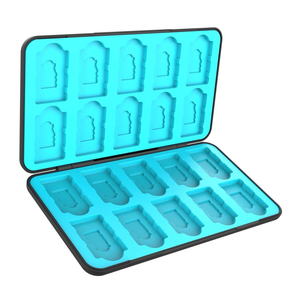 Game Card & Micro SD Card Case for Switch/Switch 2 with 20+20 Space, Magnetic Lock, Shockproof Rubber Slots