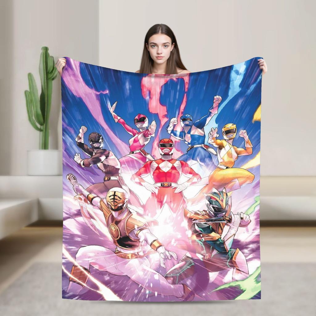 M-Mighty Morphin P-Power Rangers Coperte Calde Morbide Per Bambini Adulti Divano Sedia Divano Letto Coperta in Flanella Copriletto