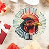 Farm Rooster Wind Chime Outdoor Metal Spinning Garden Decor Bird Deterrent Scarecrow Patio Hanging Ornament No Battery Needed