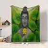 1pc Buddha Lotus Blanket, Lightweight Flannel Throw Blanket For Sofa, Bed, Travel, Camping, Living Room, Office215