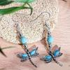 New Design Elegant and Cute Ethnic Style Turquoise Dragonfly Butterfly Fashion Pendant Earrings