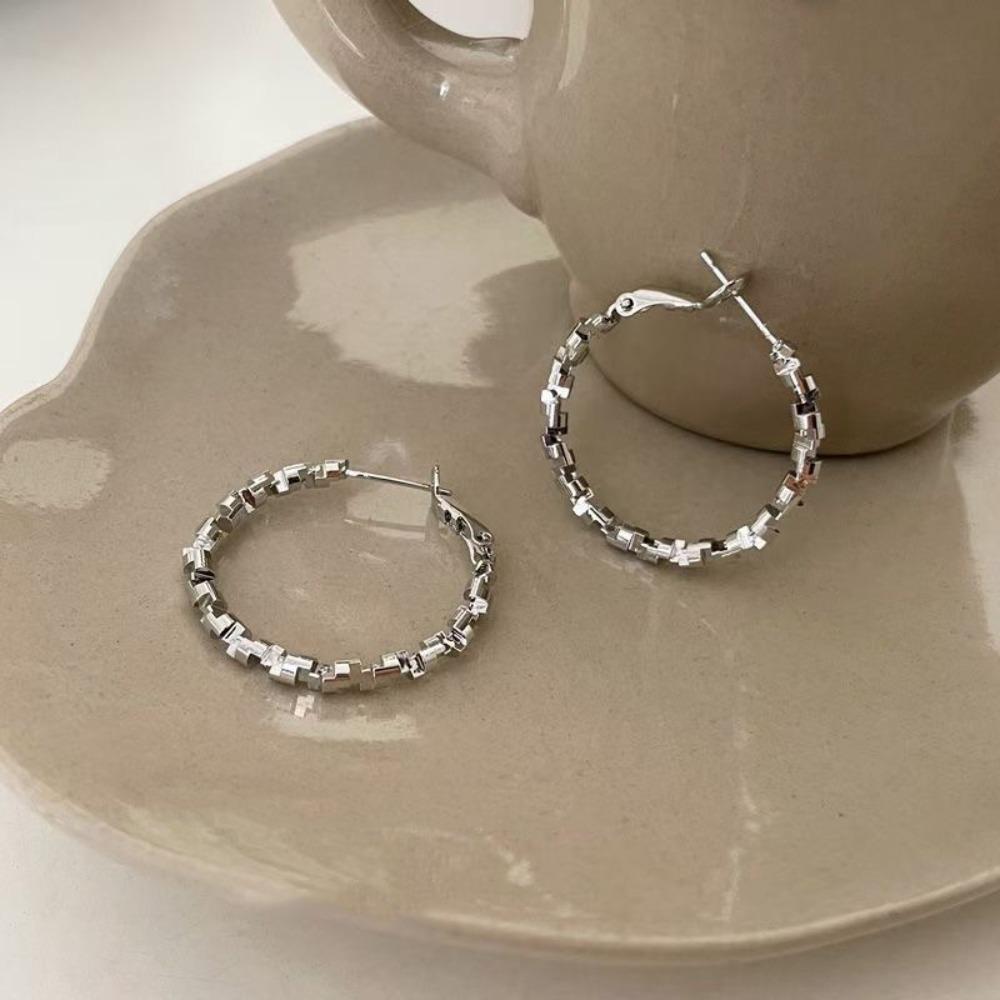 Hook Piercing Round Ring Earrings Ear Decor Ear Jewelry Accessories Circular Earrings Women  Ladies