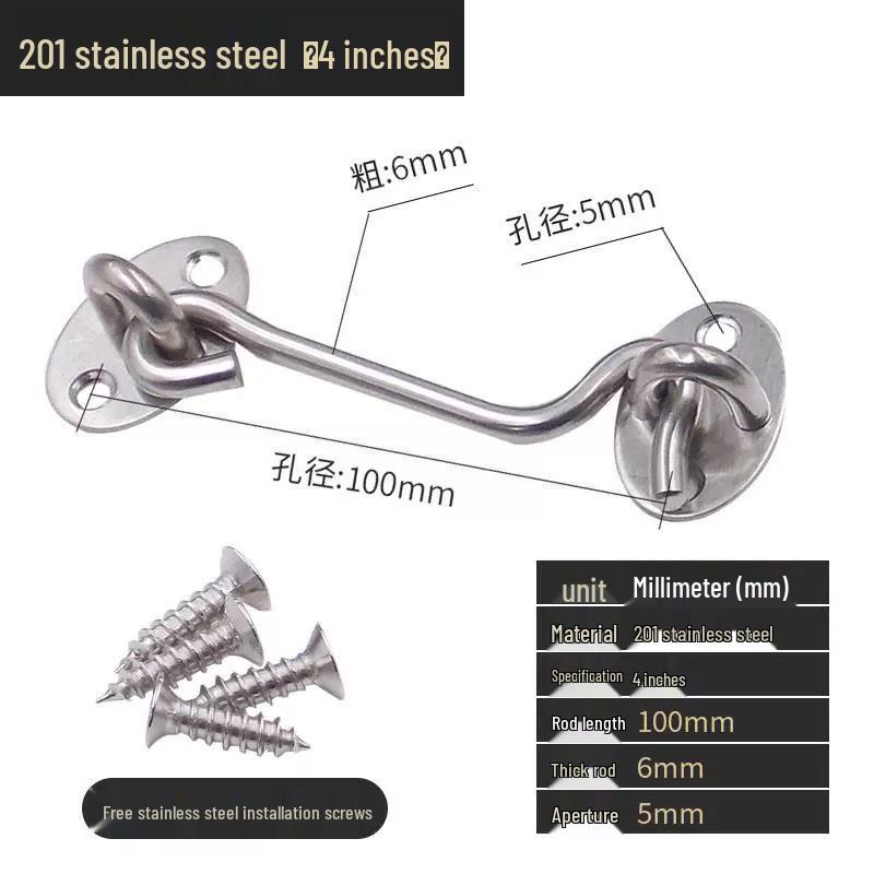 Black Stainless Steel Wind Stay Hook for Windows and Doors