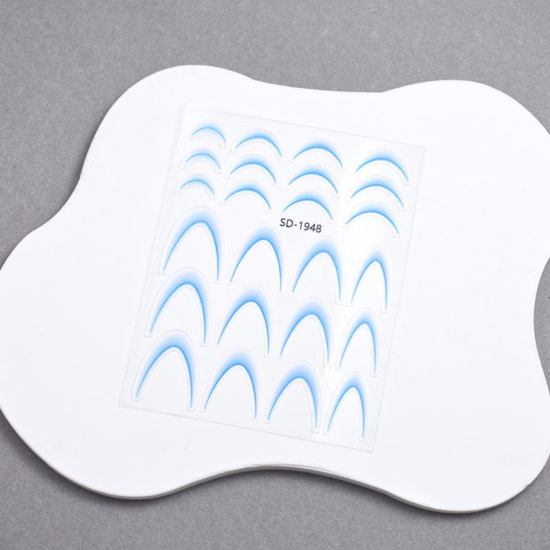 Gradient French Nail Art Stickers - Crescent Smile & Arc Decals