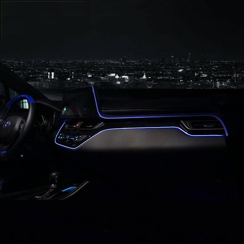 Car Interior LED Dashboard Central Frame Trim Atmosphere Light EL Wiring Neon Strip Ambient Lamp for Toyota CHR C-HR 2017-2021