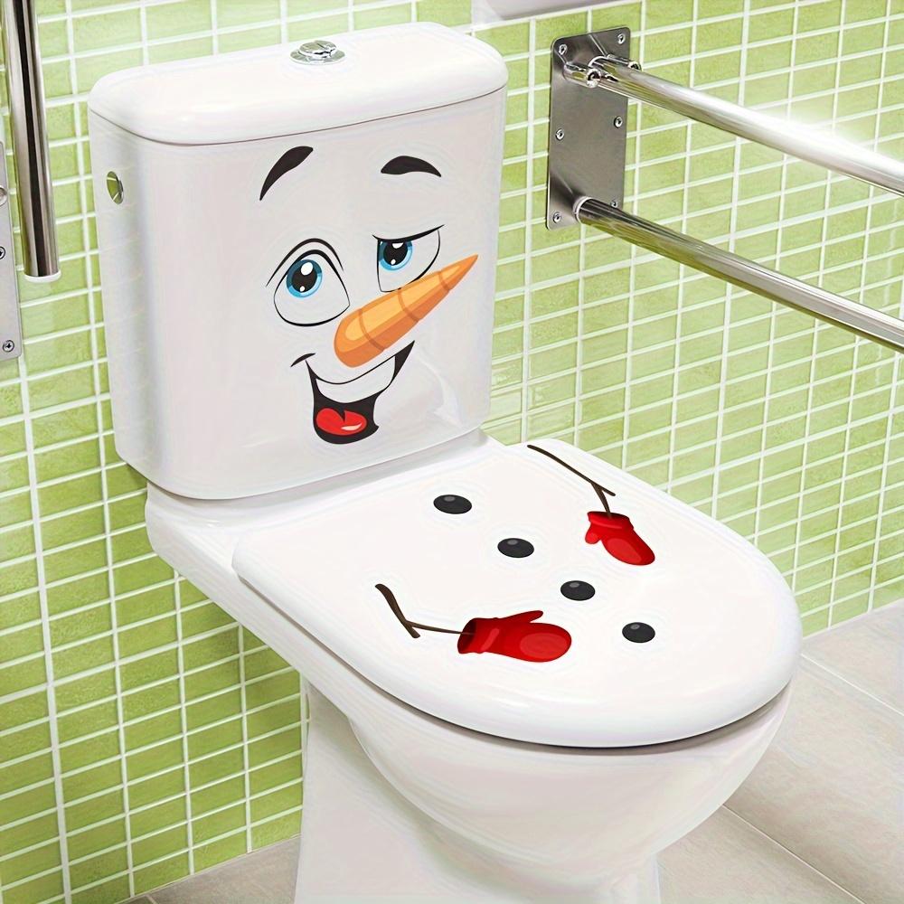 1pc Christmas Snowman Toilet Lid Decal - Waterproof, Self-Adhesive PVC Bathroom Sticker for Holiday Decor, Best for Christmas