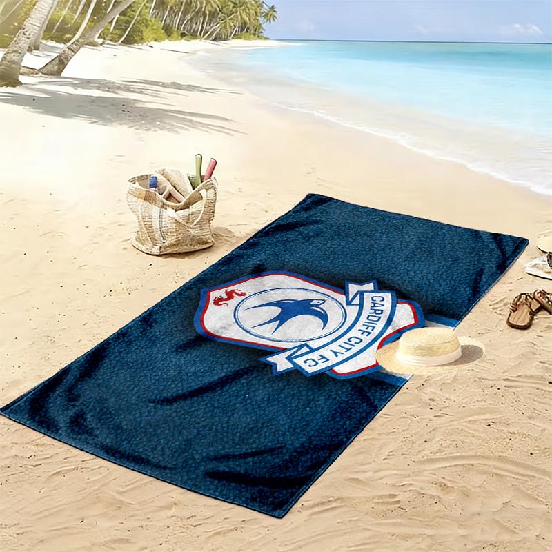 Cardiff City F.C Print Beach Towel, Large Soft Quick Dry Towel for Beach Camping Swimming