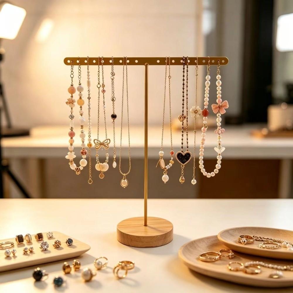 Round Base Jewelry Display Stand Iron Frame Earrings Holder Bracelet Organizer Dresser Organizer