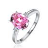 BELLA BOX Ovaler blauer Saphir-Stein für Damen, Verlobungsring, Silber, Damen-Party-Edelstein-Schmuck