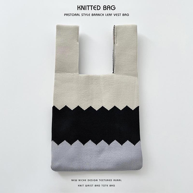 Colorful Knitted Handbags: Women's Fashion Shoulder Bags & Vest Waistcoat Styles