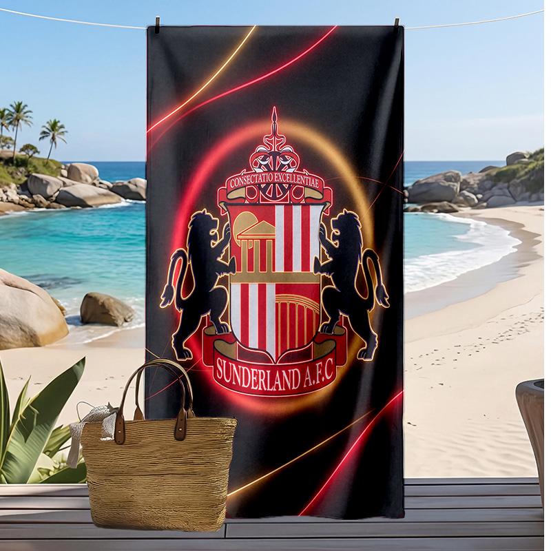 Asciugamano da Spiaggia con Stampa del Sunderland Football, Asciugamano Grande Morbido ad Asciugatura Rapida per Spiaggia Campeggio Nuoto