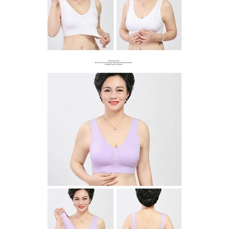Plus Size Wire Free Vest Style Comfortable Thin Sports Bra For Mature Women