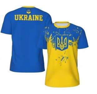 3D printing Ukrainian national flag football jersey men's quick-drying breathable T-shirt summer sports and leisure competitive training