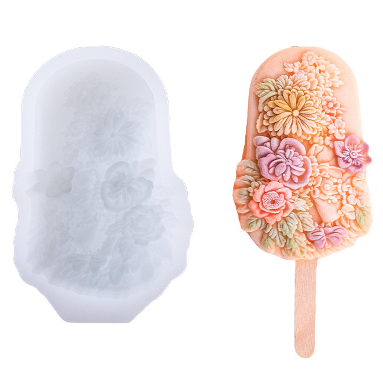 

Силиконовые формы для мороженого из силикагеля с цветочным узором для домашнего мороженого, эскимо