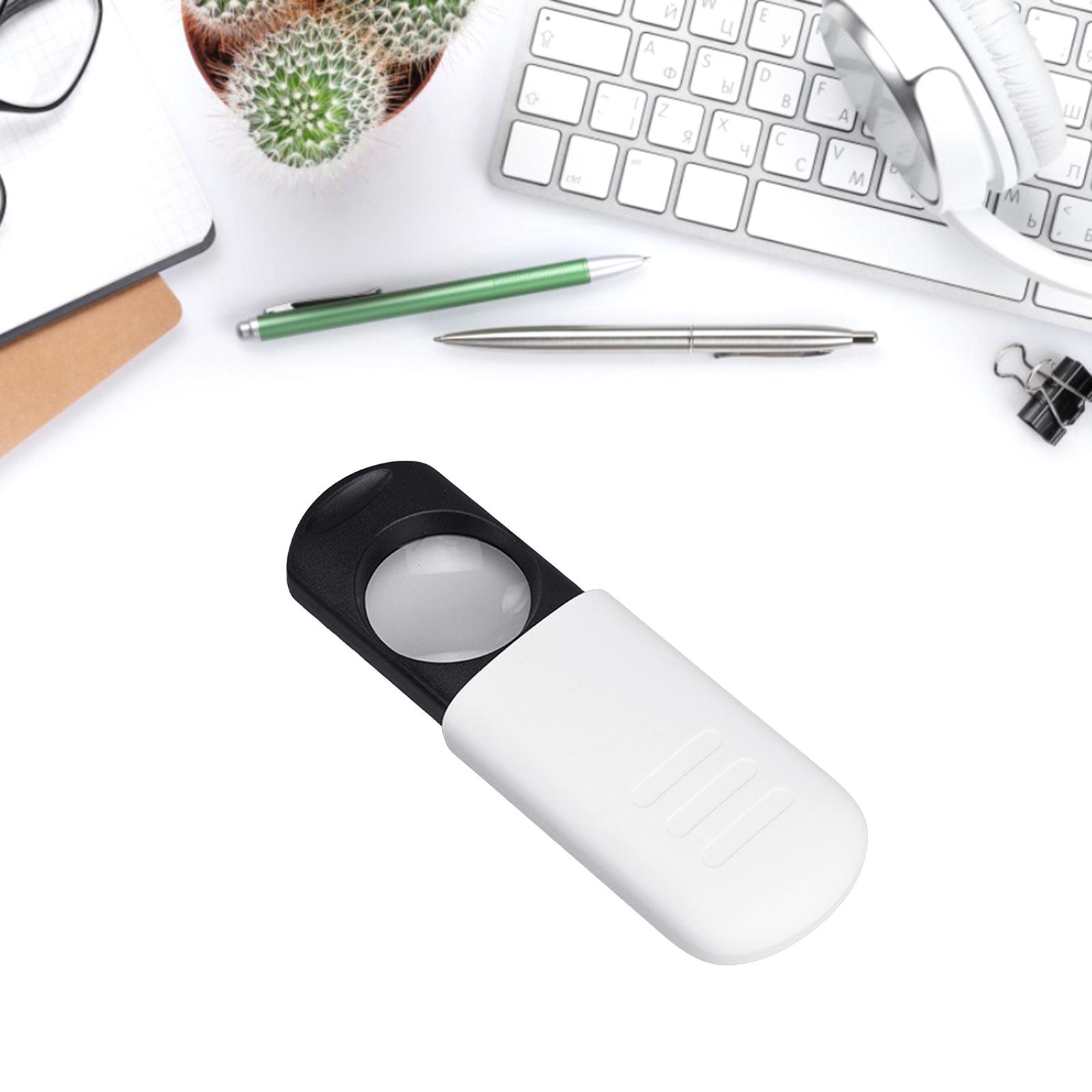 

Small Pocket Magnifying Glass with LED Light 8X Magnifiers for Reading Science Close Work Retractable Eye Loupe