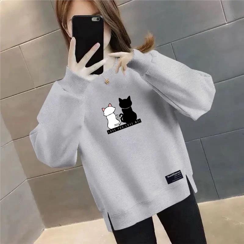 Plus Size Women's Velvet Thick Sweatshirt: Autumn/Winter Loose Fit, Slimming, & Fashionable