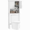 WC-Möbel über der Toilette mit Doppeltürenschrank, verstellbarem Regal und Nische, dim. 71 x 20,5 x 165 cm, weiß