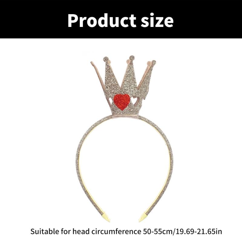 Funkelnde Tiaras Krone Stirnband für Party Ausgehöhltes Herz Haarreif Haaraccessoire für Partys und Geburtstag Festivalzubehör