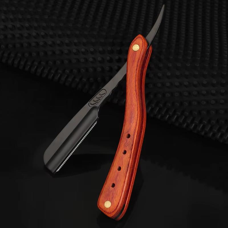 1 buc Aparat de ras manual profesional cu lamă dreaptă, cu muchie dreaptă, din oțel inoxidabil, ascuțit, pentru frizerie, pliabil, pentru ras, tăietor de barbă cu lamă