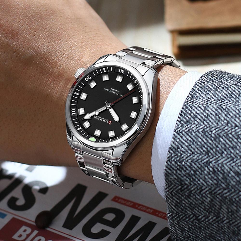 Luxury Watch Business Waterproof Male Clock Luminous Stainless Steel Quartz Men Watch