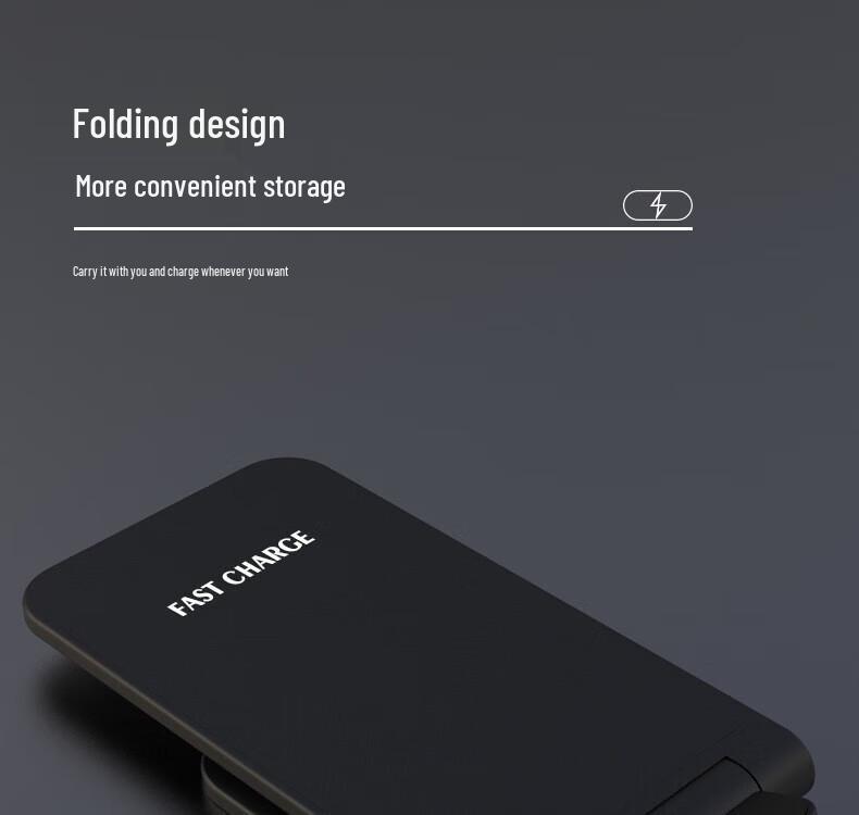 Foldable 15W Fast Wireless Charging Stand for Apple & Huawei Phones