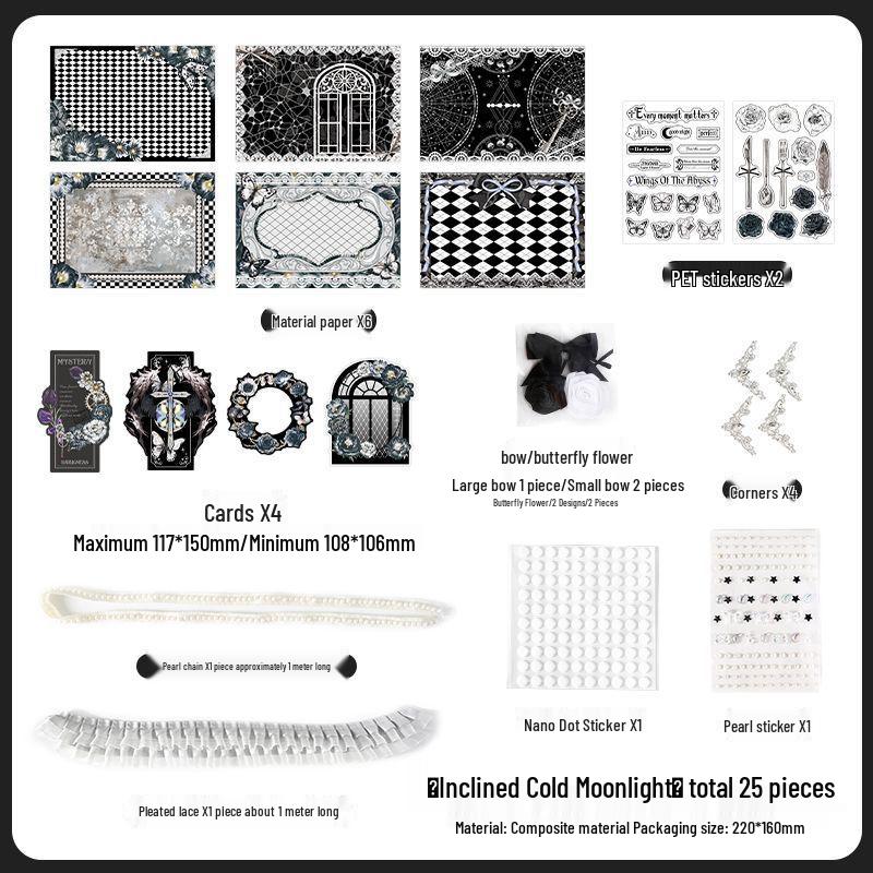 Happy Ribbon Lace Ita Bag: Red Paper Background, Beauty Stickers & Punch Board