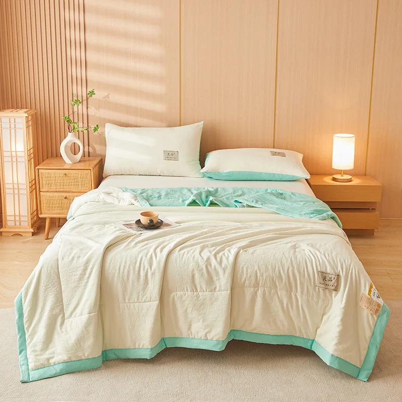 7A antibacterial summer cool quilt summer cloud soft cool air conditioner quilt four-piece machine washable soybean quilt summer