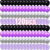 Black Purple Silver Confetti Latex Balloons 20–160 Pack, 12in Decor for Birthday Halloween Wedding