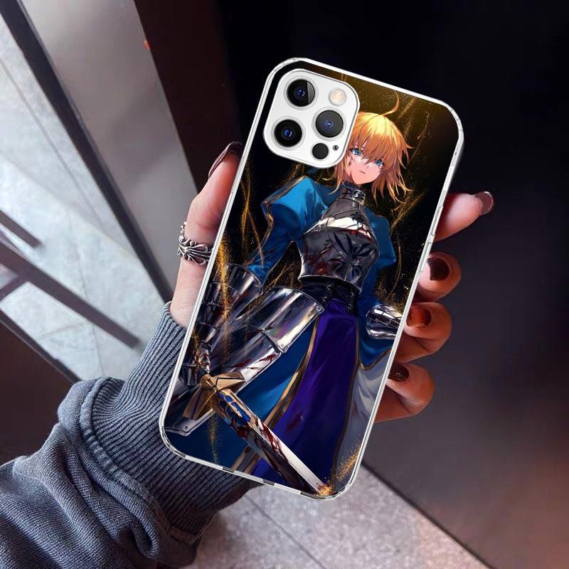 Fate Zero Stay Night Saber Phone Case For iPhone 17 Air 11 13 Mini 14 15 Plus 16 12 Pro Max 16E SE 7 8 Pattern Soft TPU Back Cov