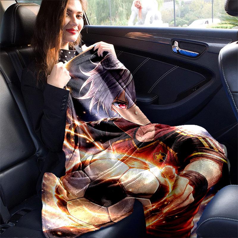 1pc Soccer Dream Energy Flannel Blanket Soft Warm Throw Blanket for Bedroom Living Room Bed Travel Camping Picnic Gift. MT7160171