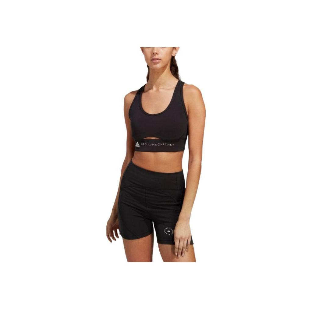 Adidas Alphabet Logo Print Crossback Sports Bra Women Underwear Black HR2192