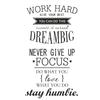 Work Hard Dream Big Inspirational Quote Wall Art Sticker DIY