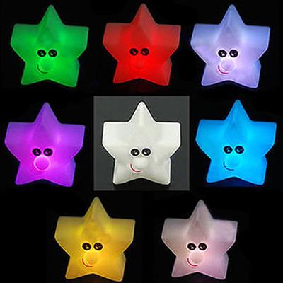 Veilleuse LED en forme d'étoile brillante changeant de couleur 7 couleurs Décor de chambre Lampe LED Veilleuse