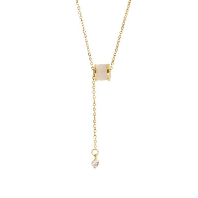 

ANENJERY круглая бусина с имитацией опала, короткая цепочка, ожерелье, женская индивидуальная простая цепочка на ключицу, вечерние украшения золотой