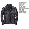 Herbst Winter Männer Faux Leder Jacke Revers Lange Ärmel Patten Taschen Motorrad Mantel Zipper Knopfleiste Slim Fit Männlichen Outwear