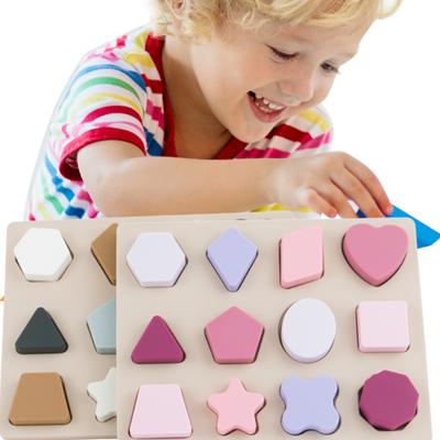 Puzzle in silicone Bitable Montessori Giocattoli per bambini piccoli Geometria Forme Giochi di abbinamento Bambini Giocattoli educativi precoci 1 2 3 anni