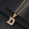 26 English Letters Pendant Necklace Copper Inlaid Zircon Versatile Jewelry Necklace