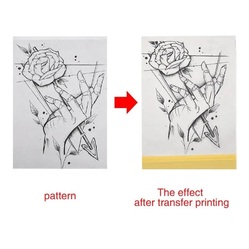 10/20 Stück 4 Lagen Tattoo-Übertragungspapier Kopier-Kohlepapier Thermotransferpapier Tattoo-Kopierer Schablonen-Zubehör